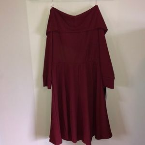 Sequin Hearts off-shoulder new red dress